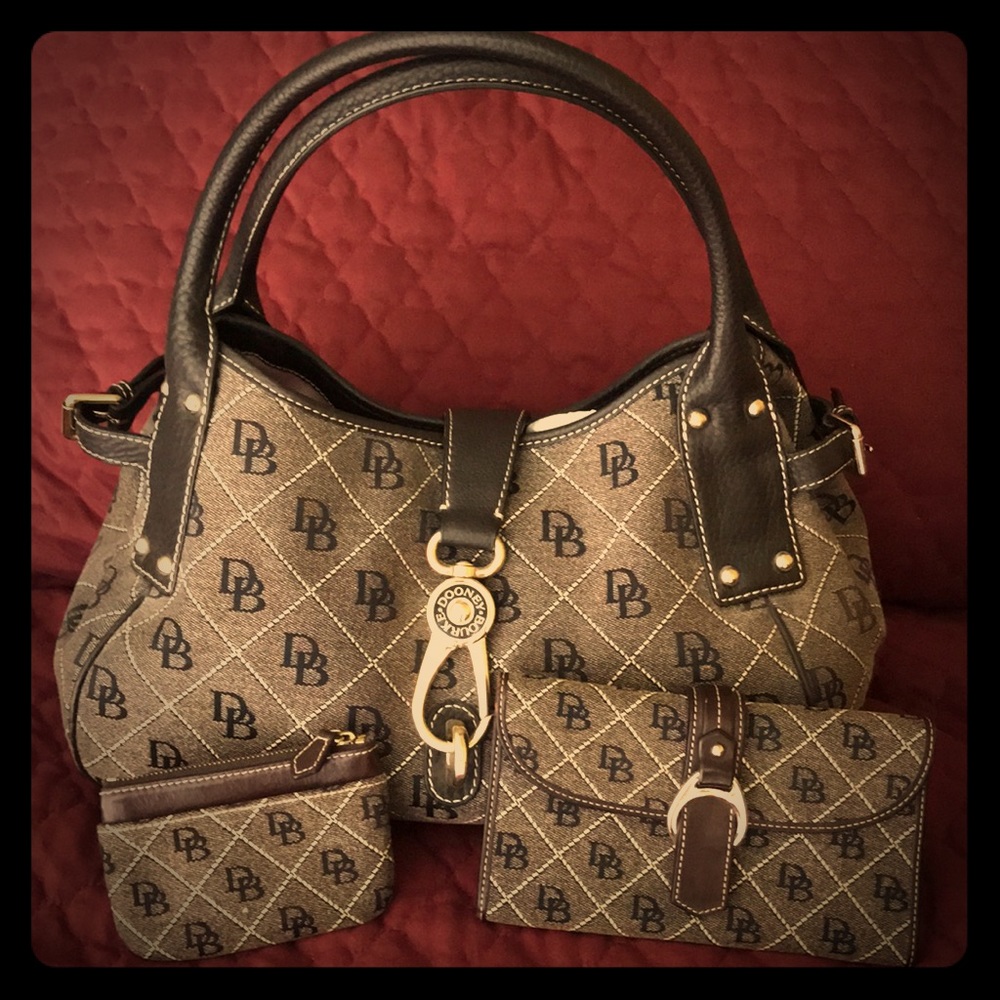 Dooney & Bourke Brown Signature Purse & Wallet